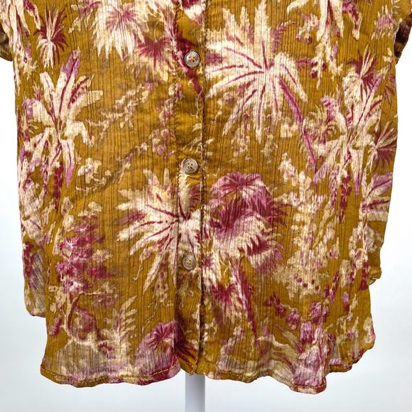Pilcro Floral Button Front Top Size Small Medium Boho Festival Tropical Vacation - Picture 4 of 16